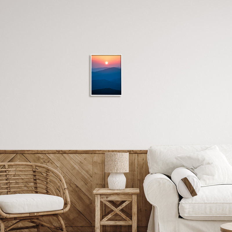 Bb-217 - Sunset Over Mountains encadré sur bois par Jared Kreiss, Giclée encadrée blanc bord de mer