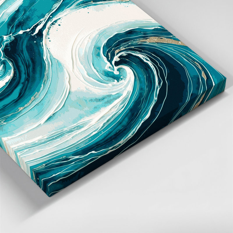 Art mural sur toile bleu, H 32 po x l 32 po
