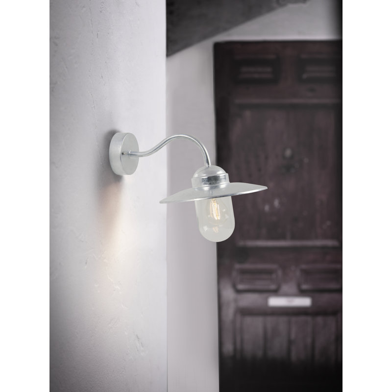 Scandinavian 27cm H Outdoor Barn Light, Galvanised