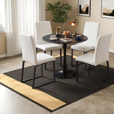 Compact Dining Table Sets(Must include both Table and Chair), MDF Marble Kitchen