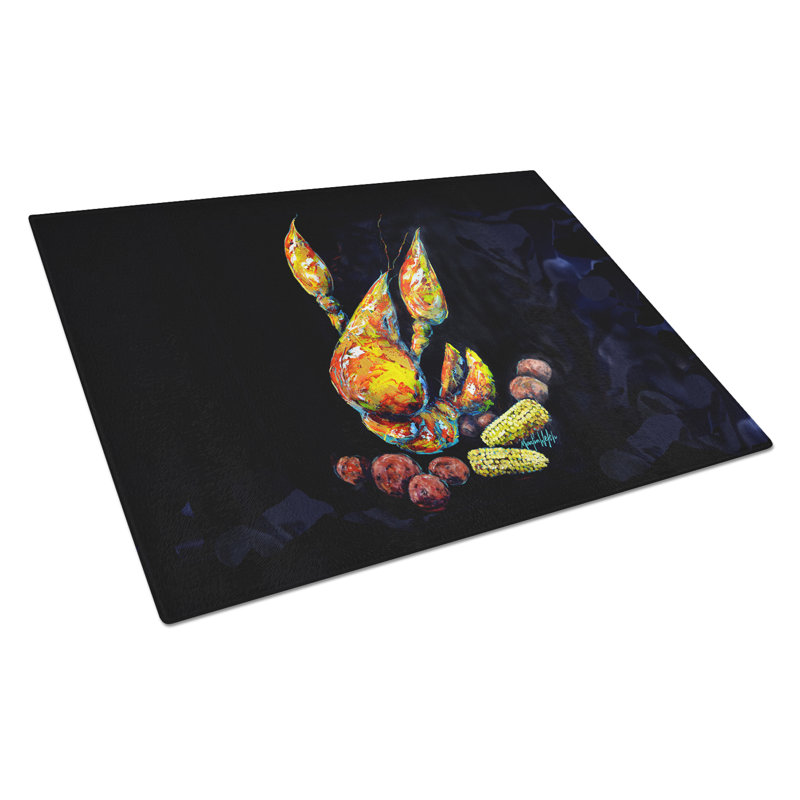 Crawfish Boiling Pot Glass Cutting Board