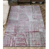 Abstract Area Rug in Red
