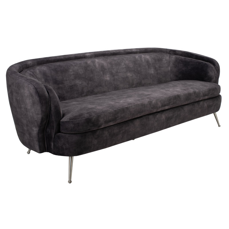 Canapé à accoudoirs arrondis 86,6 po Wesson, Gris anthracite