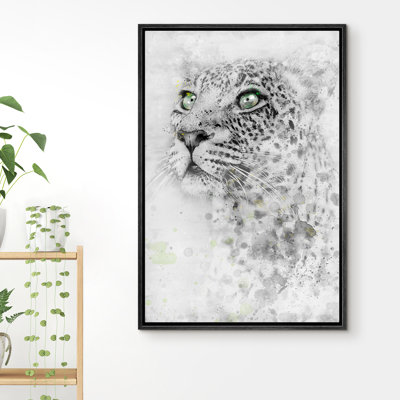 Idea4wall léopard tache d'aquarelle aux yeux bleus ang06