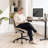 Armless Swivel Office Chair Faux Leather Upholstered Waterproof Desk Chair Ergonomic Adjustable Computer Chair-1106344805