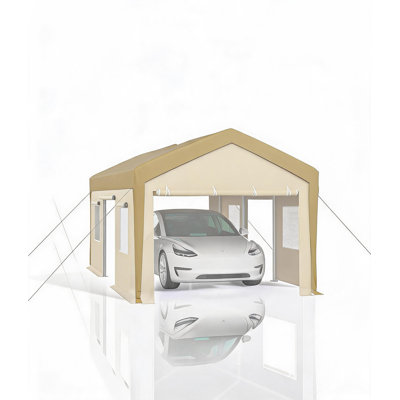 Bâche de remplacement robuste pour abri d'auto, en tissu PE résistant aux UV et au vent, pour garage portatif, convient aux espaces de 10 x 20 pieds, 200 g/m², jaune (bâche seulement, structure non incluse, couleur : jaune, spécifications : 200 g/m², dimensions : 10 x 20 pieds)