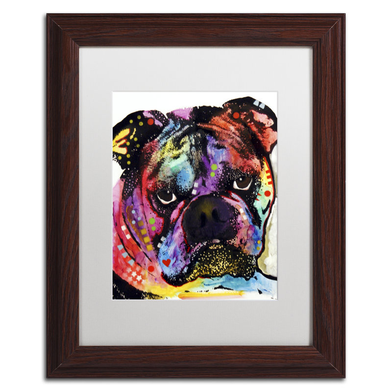 « bouledogue », impression encadrée sur toile, H 14 po x l 11 po x P 0,5 po