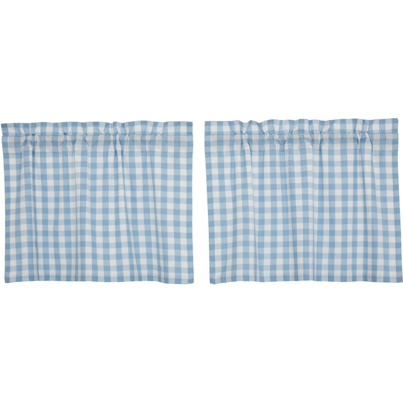  Rideau de café 72 po Annie, Bleu gris, L 72 po x L 24 po