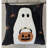 Halloween Ghost With Pumpkin Bucket Throw Pillow