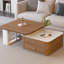 Table basse simple en bois massif de style crème
