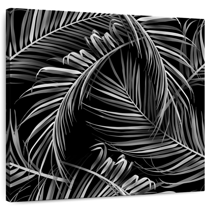 Harnek Monochromatic Palm Leaves, 36" H x 36" W