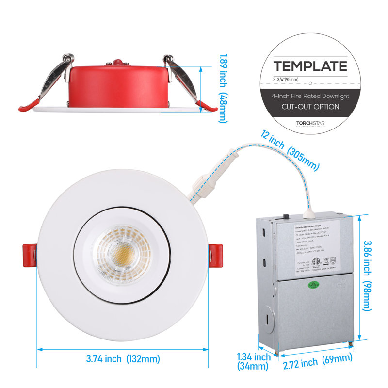 Luminaire encastré 4 pouces 9W