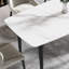 Table de salle à manger 70,87 "en pierre artificielle moderne avec pieds courbés en métal noir pouvant accueillir 6 à 8 personnes-577166926