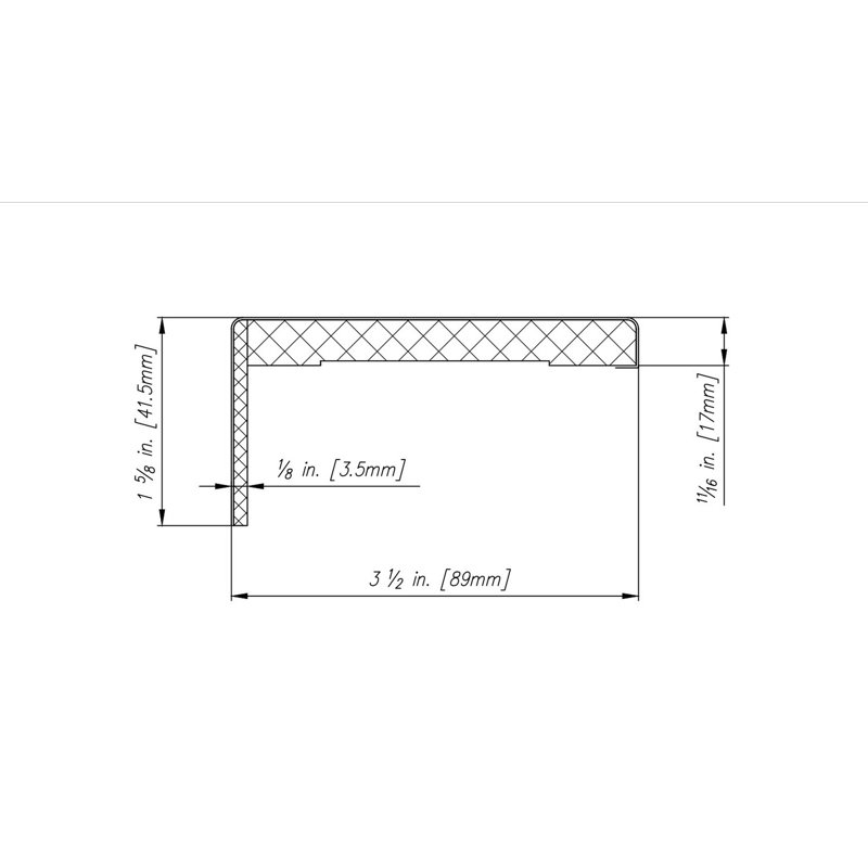 Boîtier 85 H 85 1/2 po x l 3 1/2 po x P 11/16 po, Beige