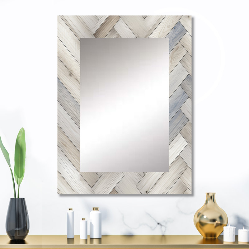 Deovion Nordic Elegance - grand miroir mural géométrique, miroir géométrique unique, impression d'art en métal, 32 po x 24 po