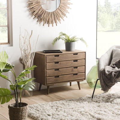 Cashion Solid Wood 80cm W 4 - Drawer Chest of Drawers