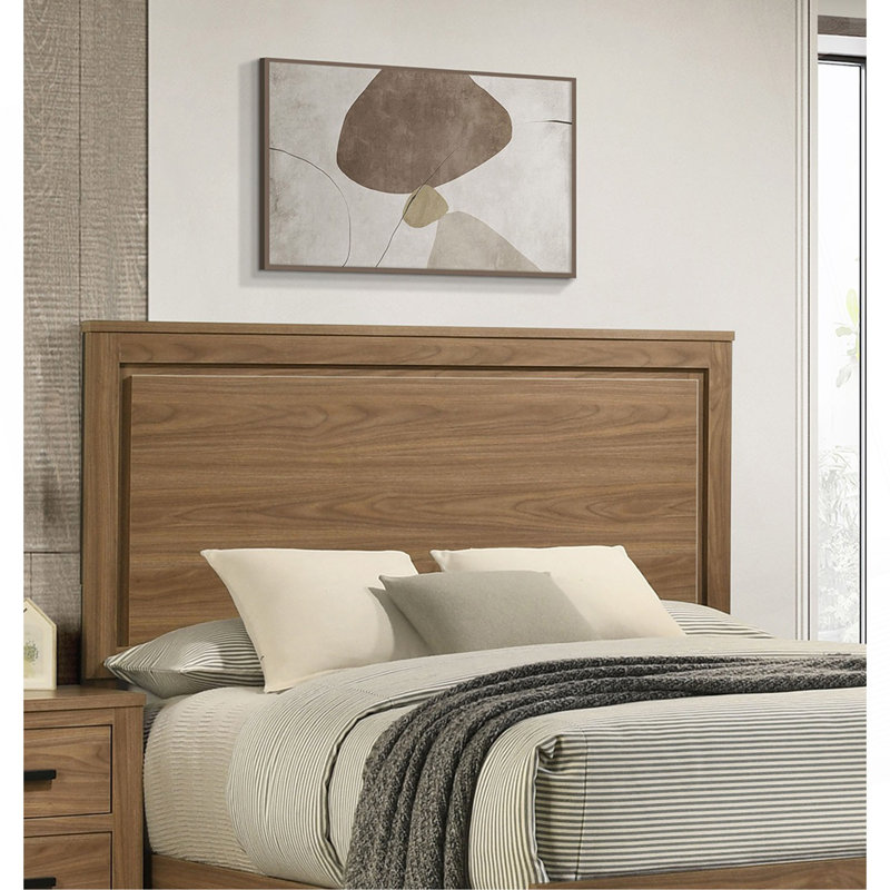 Tête de lit simple classique 1pc noyer / châtaignier brun meubles de chambre à coucher en bois, Grand lit