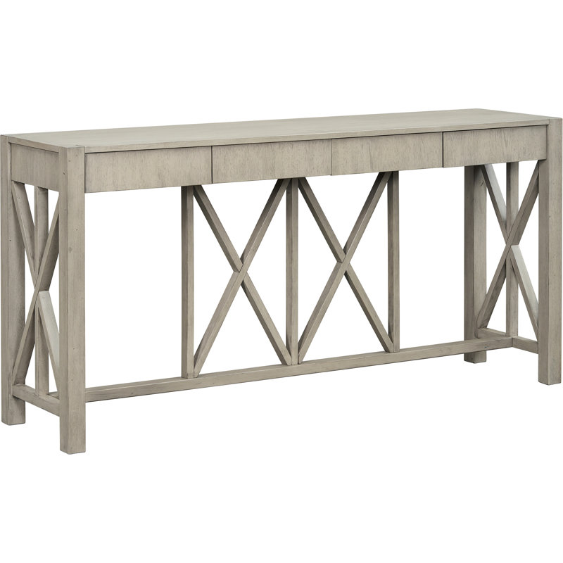 Stylish 60 - Inch Console With Veneer, Four Roomy Drawers, And Solid Legs For Multiple Scene Usage In Homes Elegant Table Legs, Open Base Bedroom Dining Room Decor