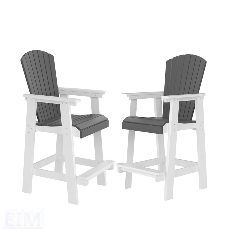 Ensemble de 2 tabourets de bar HDPE pour l'extérieur Adirondack