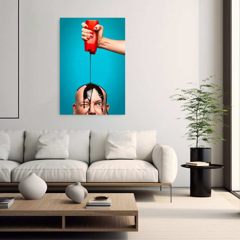 Winking Chocolate Head Playful Contemporary Wall Art Print, 152.4cm H x 101.6cm W