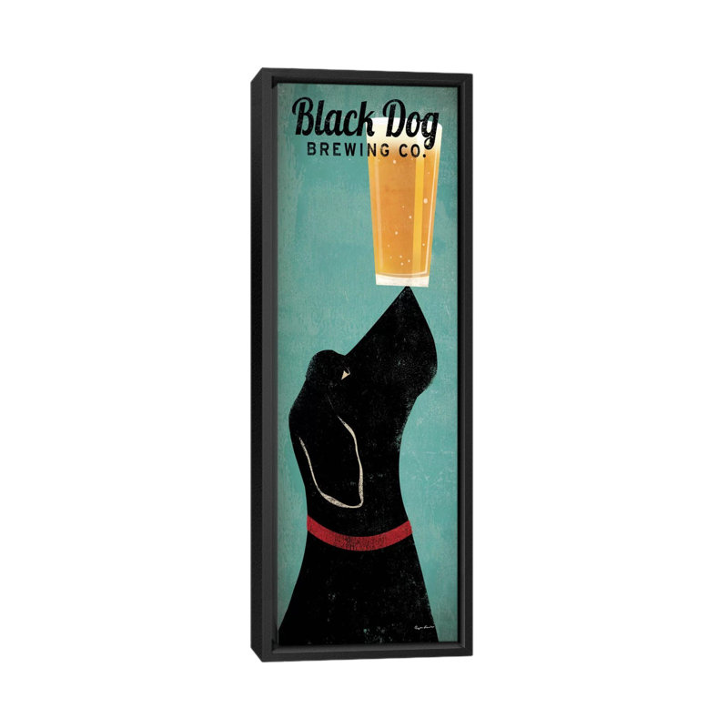 Black Dog Brewing Co. - reproduction sur toile tendue, H 36 po x l 12 po x P 1,5 po, Toile avec cadre noir