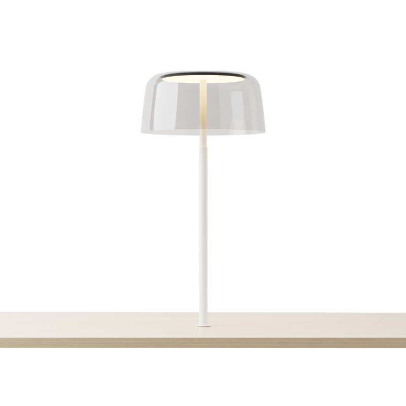 Yurei Aluminum, Plastic Desk Lamp, White, Clear