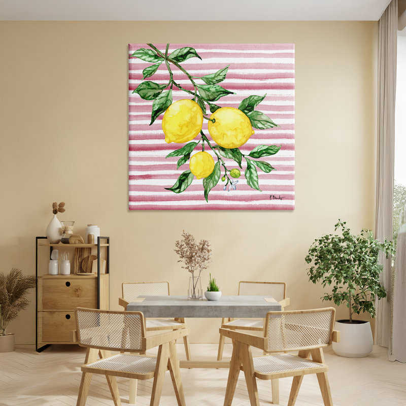 Vigne juteuse sur toile rose, design par Paul Brent, H 36 po x l 36 po