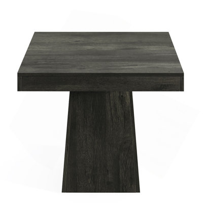 Table de salle à manger de 31,5 po pour 4 personnes, petite table de cuisine de ferme avec plateau en bois épais et base piédestal robuste, table de salle à manger compacte pour appartement, salle à manger, coin-repas, finition grise (table seulement)