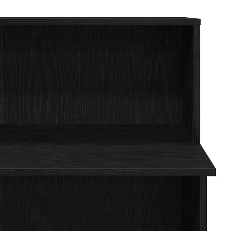  Bureau de réception en bois d'ingénierie noir 39,4 x 19,7 x 40,7 po