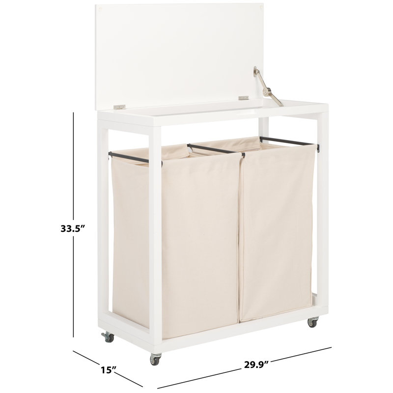 Wood Rolling Laundry Hamper
