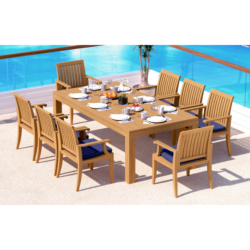 Lagos 8 - Person Teak Wood Patio Dining Set with
