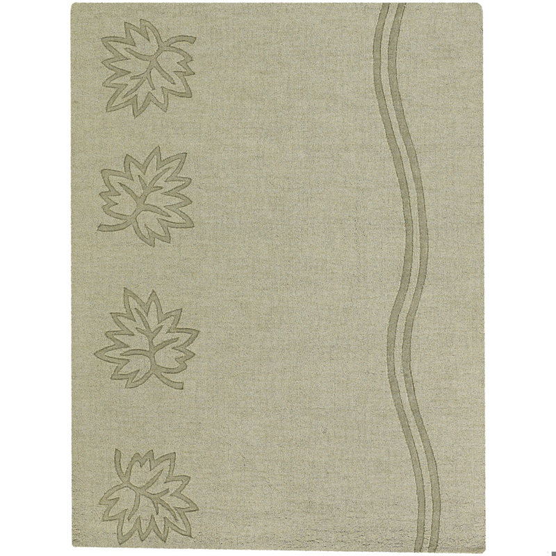 Tapis vert en laine touffeté à la main Worcester, Rectangulaire 7 pi x 10 pi