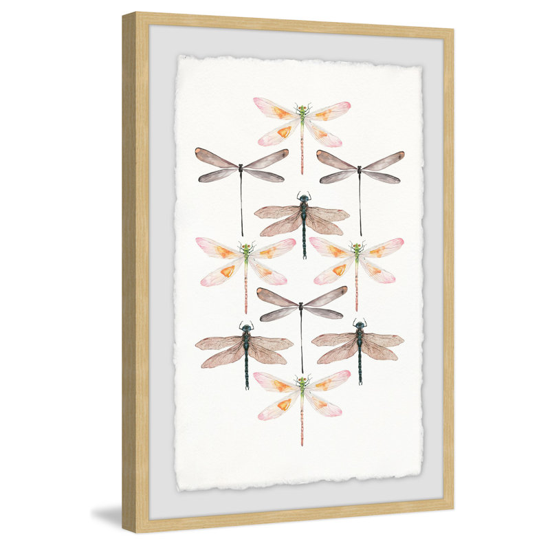 Dragonfly Rows - Single Picture Frame Print, 46 cm H x 30 cm W
