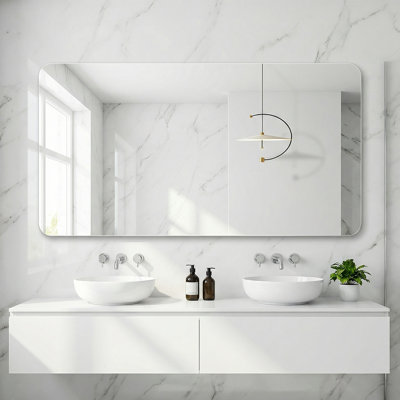 30x40 Inch  Bathroom Vanity Mirror - Frameless, Wall-Mounted, Anti-Corrosion & Rust-Resistant, Durable Vanity Mirror for Modern Bathroom Decor