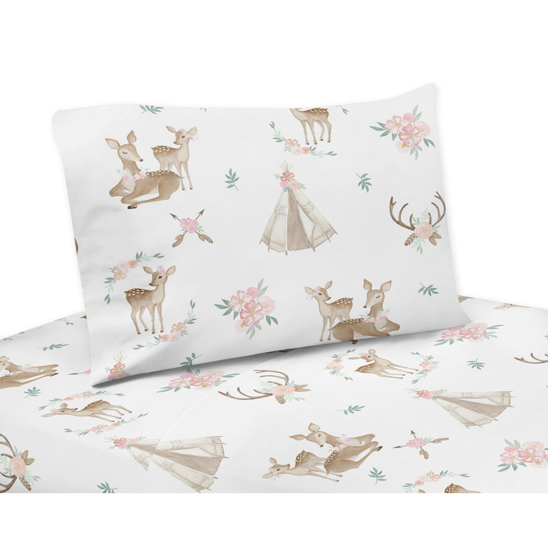 Ensemble de draps en microfibre cerf, Taie d'oreiller pour lit simple