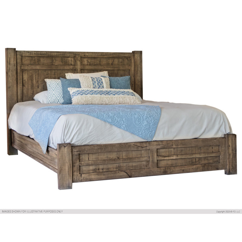 Feba Solid Wood Standard Bed, King