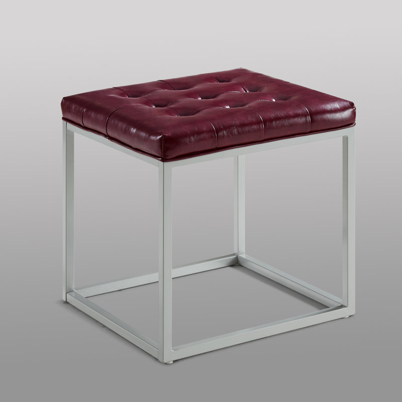 Repose-pieds 18 po gris, Similicuir mauve