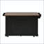 Îlot de cuisine 54 po avec rangement pour porte en verre, prise de courant et porte-couteau - noir-129895296