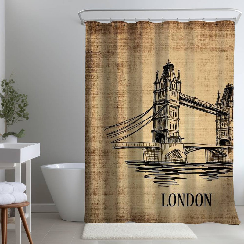 Shower Curtain CI150 – Polyester Shower Curtain, Dye Sublimation Print, 71" W × 74" L