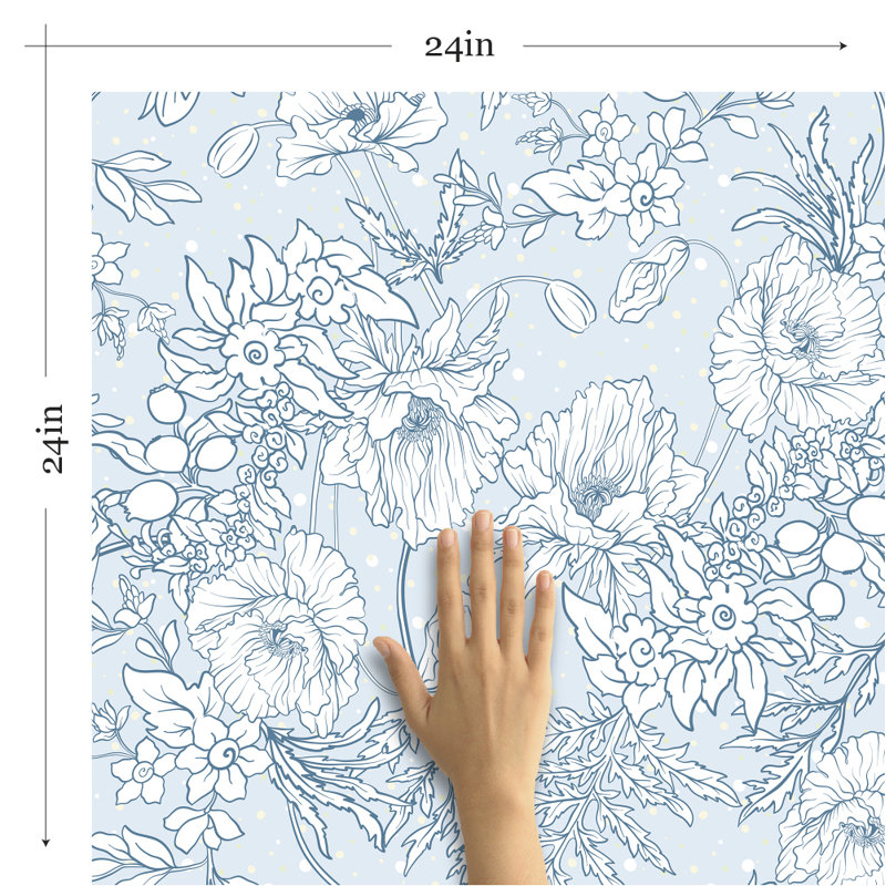 Panneau de papier peint amovible Nivedita, L 102 po x l 24 po