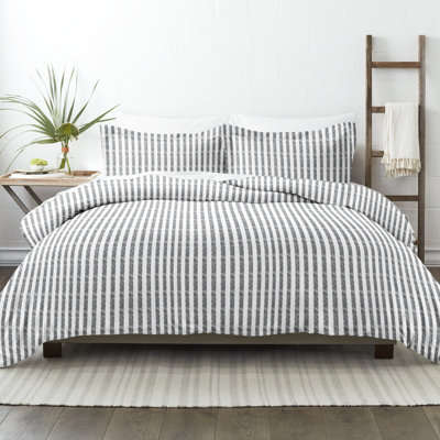 3 Piece Rugged Stripe Pattern Duvet Cover Set