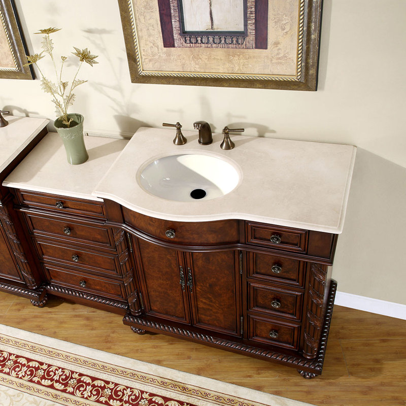 Ensemble de meuble-lavabo simple 56 po Esita, Lavabo à gauche
