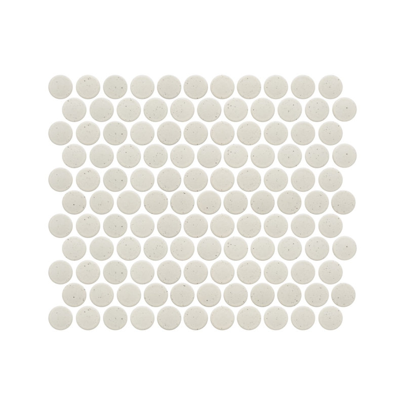 Mid Century Mod 1.25 in. Porcelain Penny Round Mosaic Tile (11.24 Sq. Ft. / Case), Cream