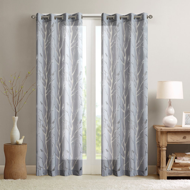 Rideau à œillets à œillets avec œillets (seulement 1 panneau PC), Gray, 50.05" W x 84.05" L