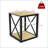 Set Of 2 Modern End Table Nightstand For Bedroom & Living Room, Tempered Glass & Natural Wood MDF Top, Industrial Style Side Table-1296976831
