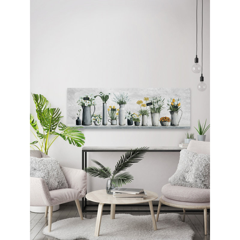 «Outdoor Flower Pots», reproduction sur toile tendue, H 10 po x l 30 po x P 1,5 po