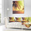 Coussin Tropical Beach avec Green Palm - Sea & Shore-29891531-29891528