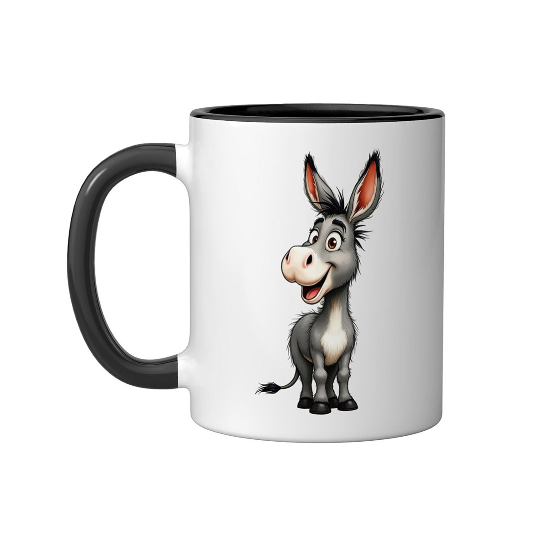Funny Donkey Ceramic Mug, Black/White