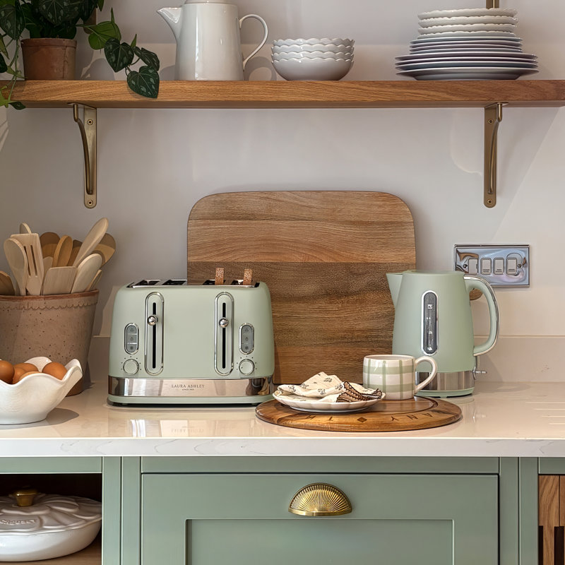 Laura Ashley VQ 1.7L Electric Tea Kettle, Sage Leaf