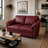 Ramdev Top Grain Leather Loveseat with Cushioned Back and Pillow Top Arm-124301329-121933962
